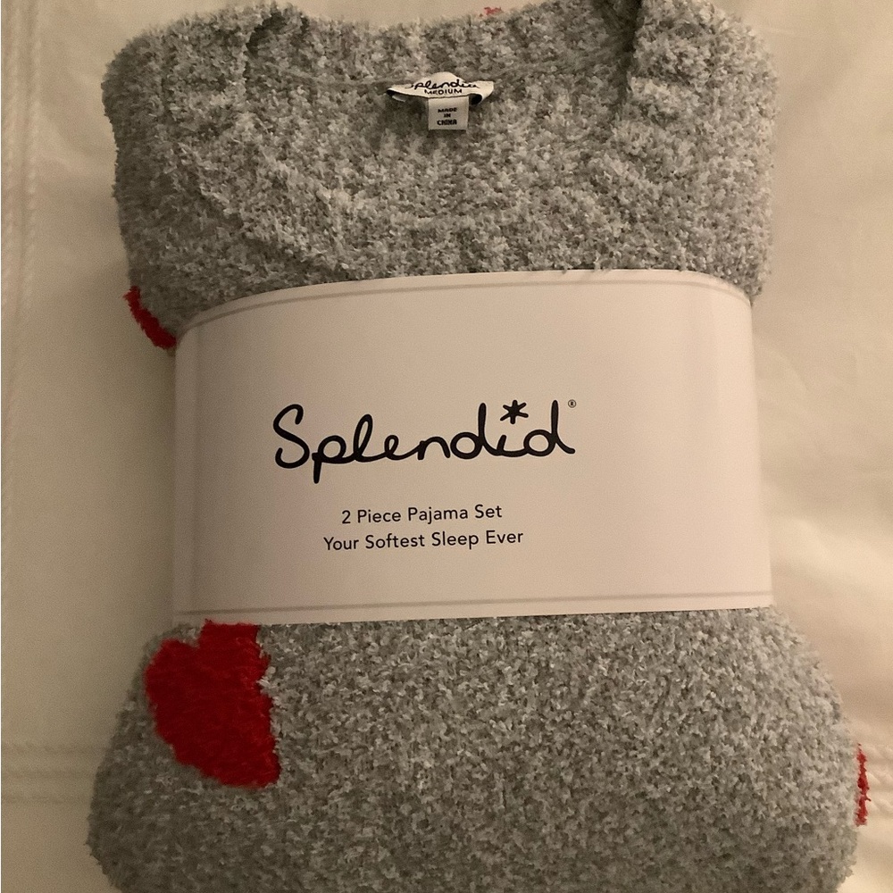 Splendid Gray and Red Cozy Pajama Set